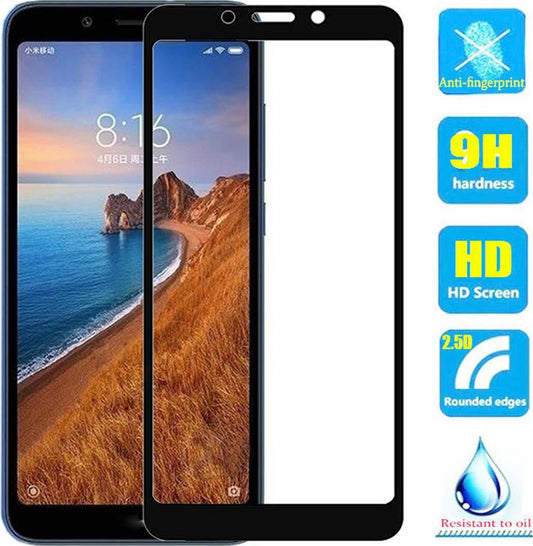 Full Glue Full Face Tempered Glass Black (Redmi 7A)