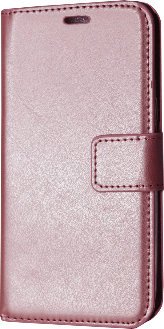 Book Leather Stand For Samsung Galaxy A10S - Rose Gold