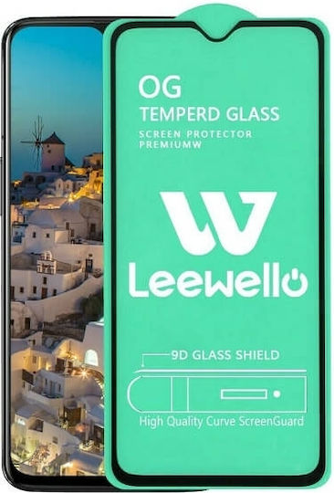 Leewello 9D Full Glue Tempered Glass Μαύρο (Redmi Note 8)