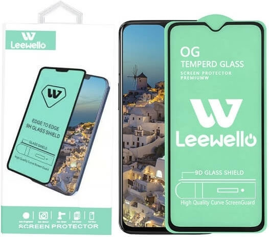 Leewello 9D Full Glue Tempered Glass Μαύρο (Redmi Note 8)