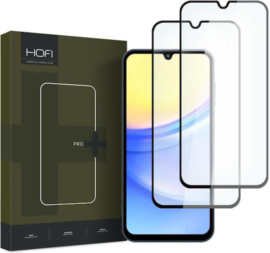 Hofi Glass Pro+ 0.3mm Full Face Tempered Glass 2τμχ Μαύρο (Samsung Galaxy A15 4G / 5G και A25 5G) HOFI454