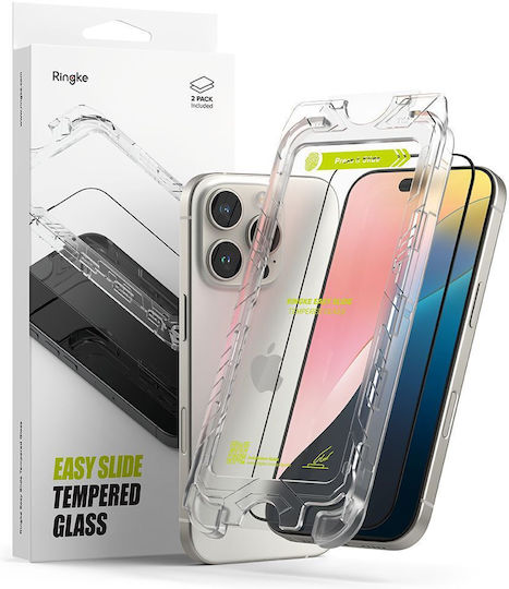 Ringke Tempered Glass Μαύρο (iPhone 16 Pro)