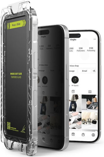 Ringke Easy Slide Privacy Tempered Glass 2τμχ (iPhone 15 / 16)